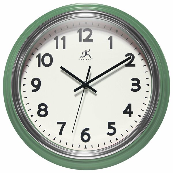 Infinity Instruments Gas Station Classic Wall Clock, Green, 12 in. 20332GR-4562